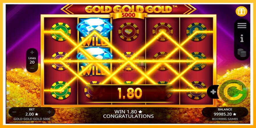 Máquina de jogos Gold Gold Gold 5000 - chance de ganhar dinheiro, foto 4