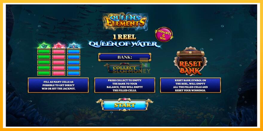 Máquina de jogos 1 Reel Queen of Water - chance de ganhar dinheiro, foto 1