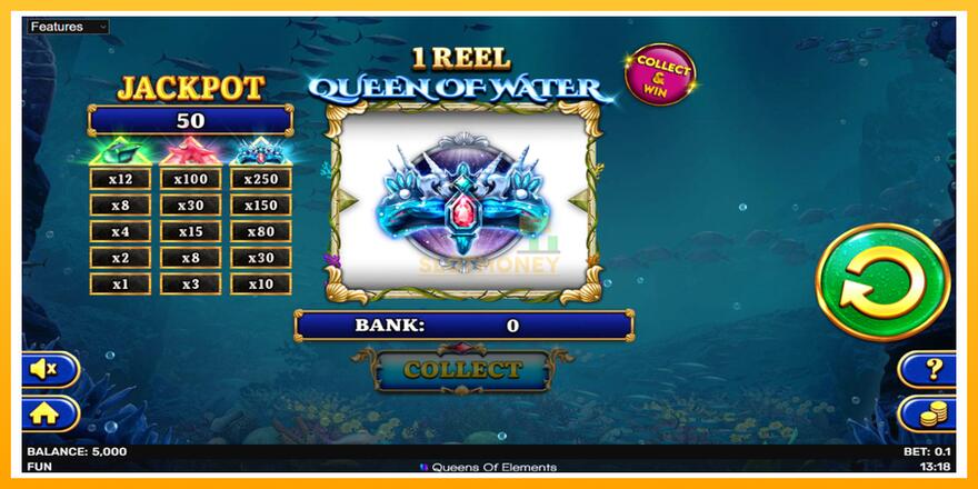 Máquina de jogos 1 Reel Queen of Water - chance de ganhar dinheiro, foto 2