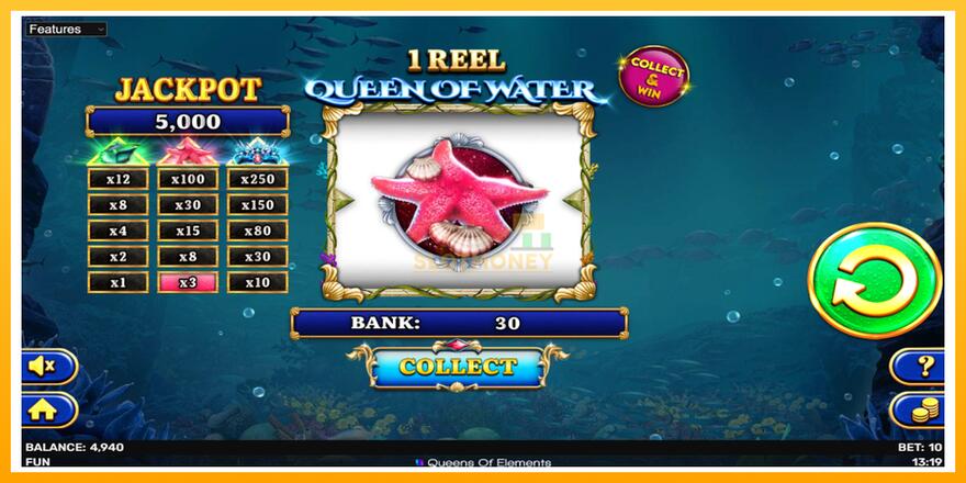 Máquina de jogos 1 Reel Queen of Water - chance de ganhar dinheiro, foto 3