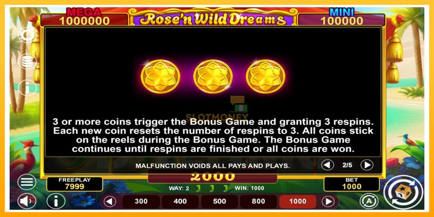 Máquina de jogos Rose’n Wild Dreams Hold & Win - chance de ganhar dinheiro, foto 5