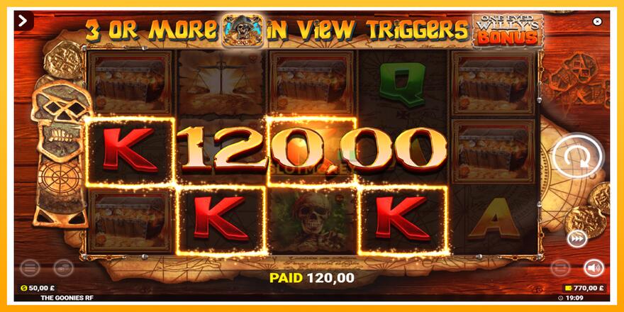 Máquina de jogos The Goonies Deluxe Rapid Fire Jackpots - chance de ganhar dinheiro, foto 4