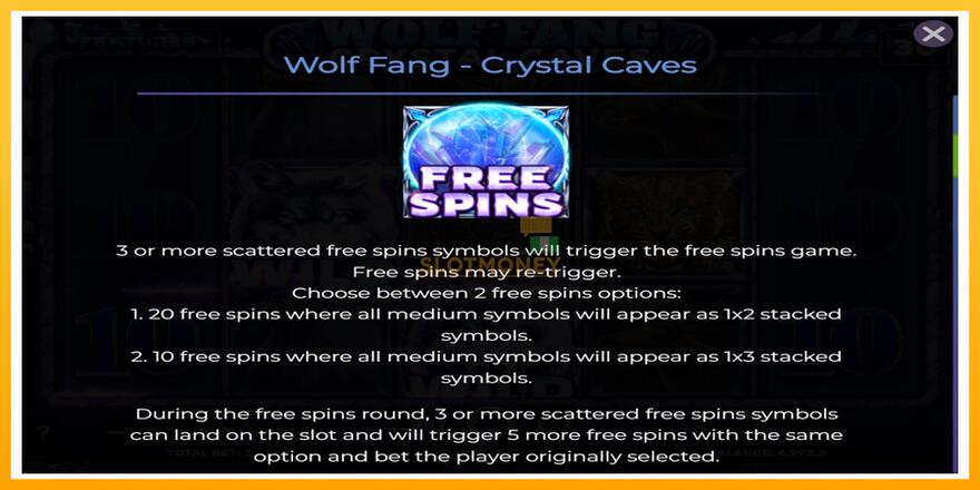 Máquina de jogos Wolf Fang - Crystal Caves - chance de ganhar dinheiro, foto 5