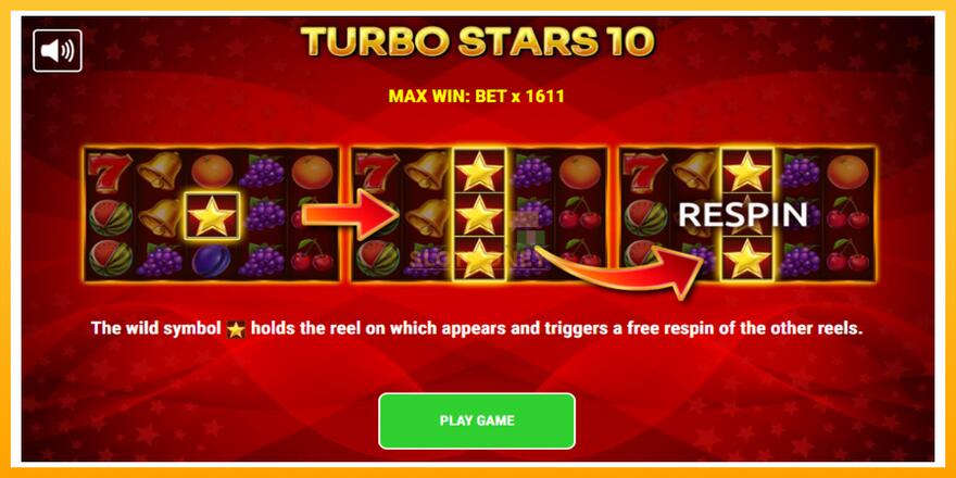 Máquina de jogos Turbo Stars 10 - chance de ganhar dinheiro, foto 1