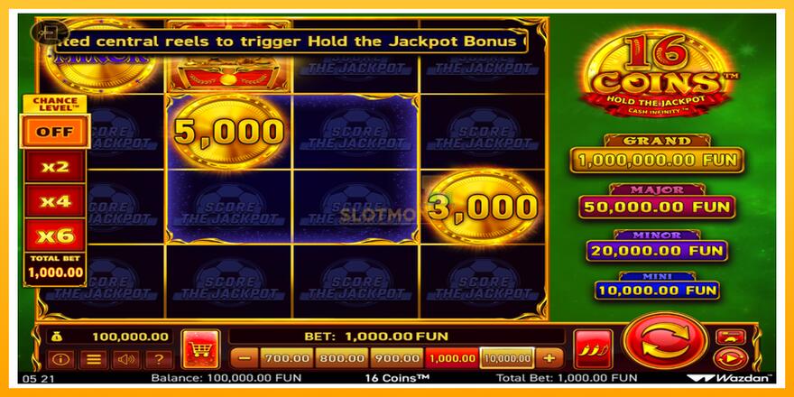 Máquina de jogos 16 Coins Score The Jackpot - chance de ganhar dinheiro, foto 2