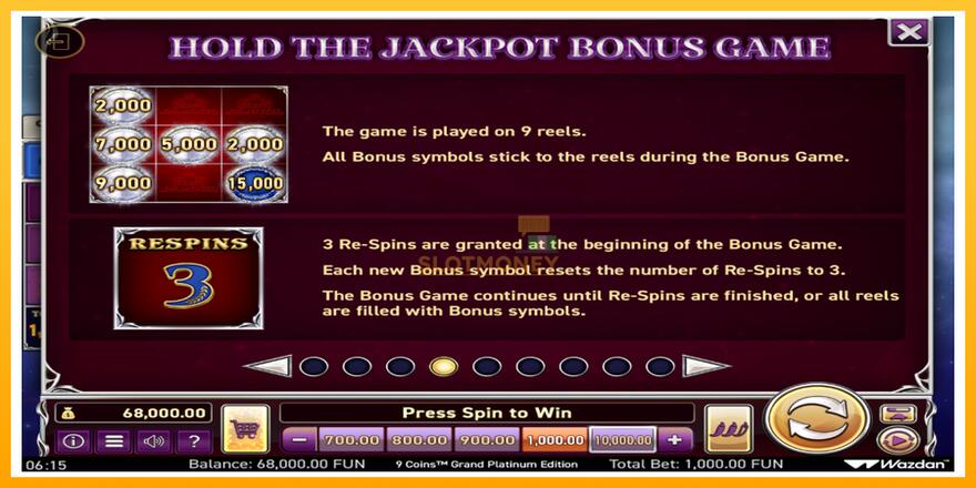 Máquina de jogos 9 Coins Grand Diamond Edition Score The Jackpot - chance de ganhar dinheiro, foto 6