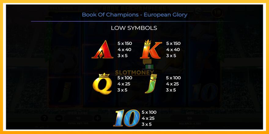 Máquina de jogos Book of Champions - European Glory - chance de ganhar dinheiro, foto 6