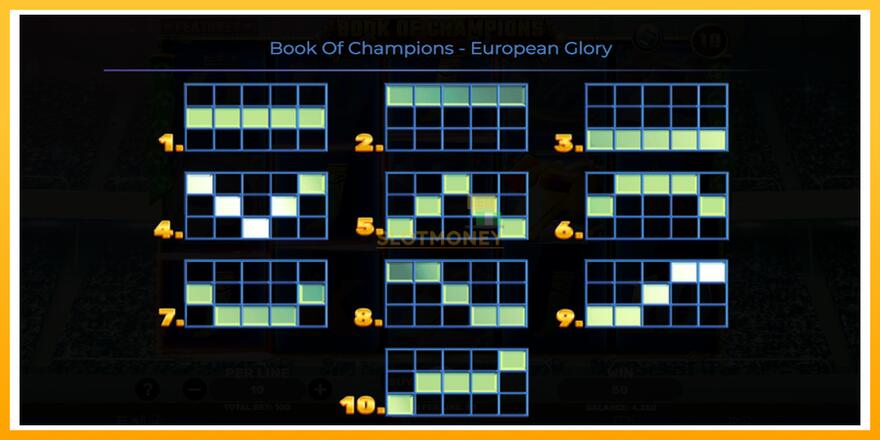 Máquina de jogos Book of Champions - European Glory - chance de ganhar dinheiro, foto 7