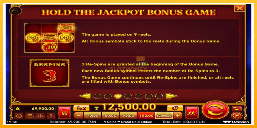 Máquina de jogos 9 Coins Grand Gold Edition Score The Jackpot - chance de ganhar dinheiro, foto 6