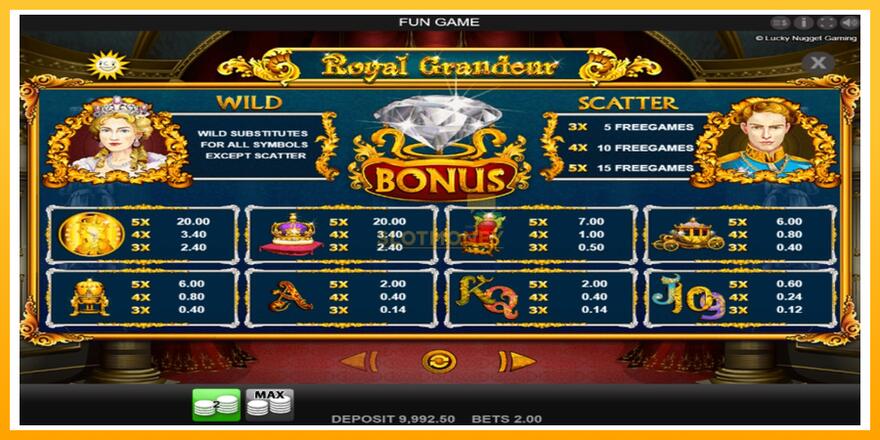 Máquina de jogos Royal Grandeur - chance de ganhar dinheiro, foto 3