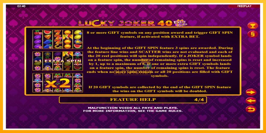 Máquina de jogos Lucky Joker 40 Extra Gifts - chance de ganhar dinheiro, foto 7