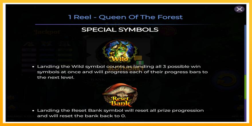 Máquina de jogos 1 Reel Queen of the Forest - chance de ganhar dinheiro, foto 6