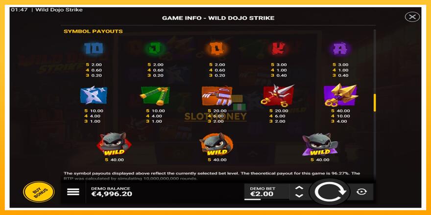 Máquina de jogos Wild Dojo Strike - chance de ganhar dinheiro, foto 5