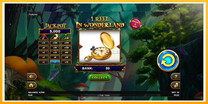 Máquina de jogos 1 Reel In Wonderland - chance de ganhar dinheiro, foto 3