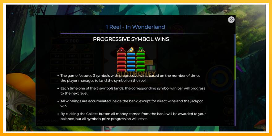 Máquina de jogos 1 Reel In Wonderland - chance de ganhar dinheiro, foto 6