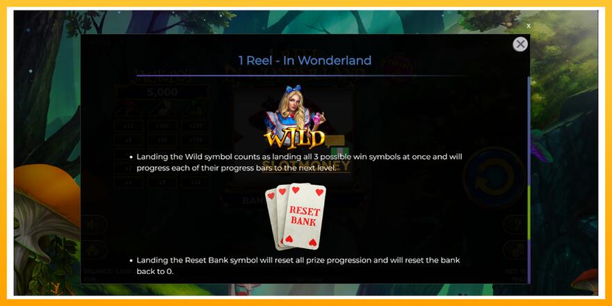 Máquina de jogos 1 Reel In Wonderland - chance de ganhar dinheiro, foto 7