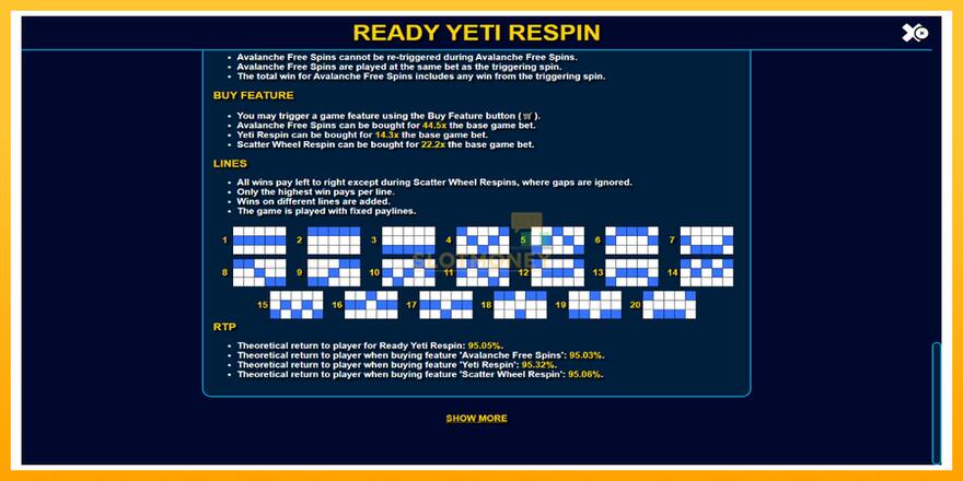 Máquina de jogos Ready Yeti Respin - chance de ganhar dinheiro, foto 7