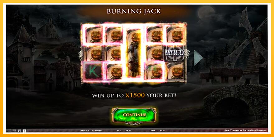 Máquina de jogos Jack OLantern Vs the Headless Horseman - chance de ganhar dinheiro, foto 1