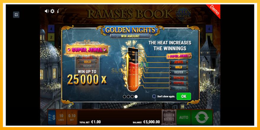 Máquina de jogos Ramses Book Golden Nights - chance de ganhar dinheiro, foto 1