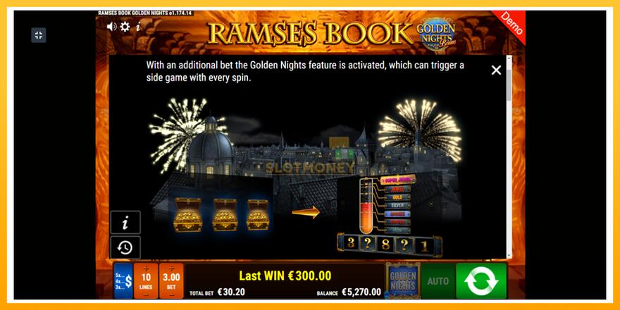 Máquina de jogos Ramses Book Golden Nights - chance de ganhar dinheiro, foto 5