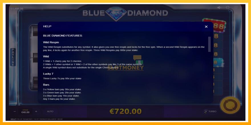 Máquina de jogos Blue Diamond - chance de ganhar dinheiro, foto 5