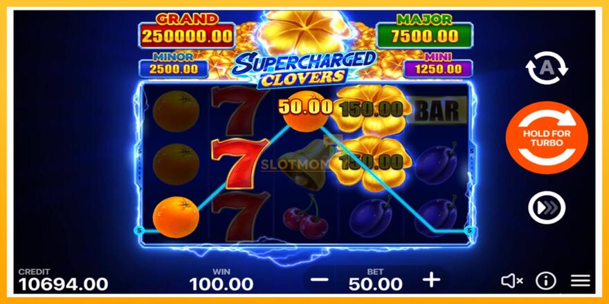 Máquina de jogos Supercharged Clovers: Hold and Win - chance de ganhar dinheiro, foto 4